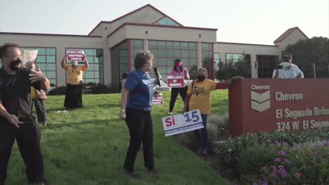 Ingrid Gunnell, Cecily Myart-Cruz and Randi Weingarten Protest for Higher Property Taxes