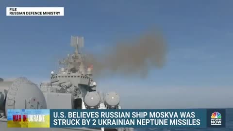 U.S. Believes Russian Warship Was Struck By Two Ukrainian Missiles