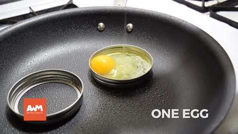 She puts two mason jar lids into her oiled skillet and I was confused... But the result? WOW!
