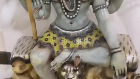 Kailasha Pati- Lord Shiva White Marble Statue As The Lord of Kailasha | Handmade | Exotic India Art