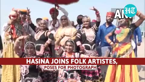 Sheikh Hasina grooves with folk artistes on Rajasthani music; Pays obeisance at Ajmer shrine