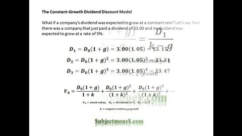 Dividend Discount Model (DDM) - Constant Growth Dividend Discount Model - How to Value Stocks