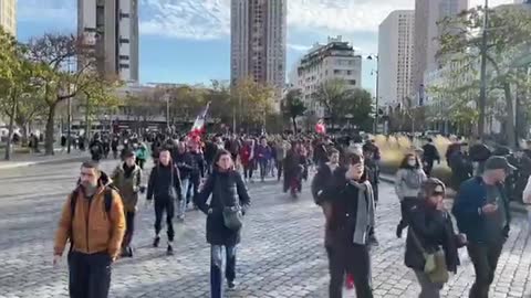 Yellow Vests joins protesters demonstrating against COVID pass, taxes in Paris