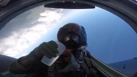 Pilot Manages To Drink Water From Cup While Flying Upside Down