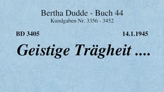 BD 3405 - GEISTIGE TRÄGHEIT ....