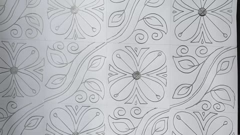 Hand embroidery nakshi kantha design drawing tutorial,Noksi katha art,নকশীকাঁথা নকশা আর্ট