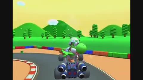 Mario Kart Tour - Plaid Ribbon Glider Gameplay (Trick Tour Tier Shop Reward)