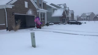 Snow Blowing Unicorn Takes on Michigan Snowstorm