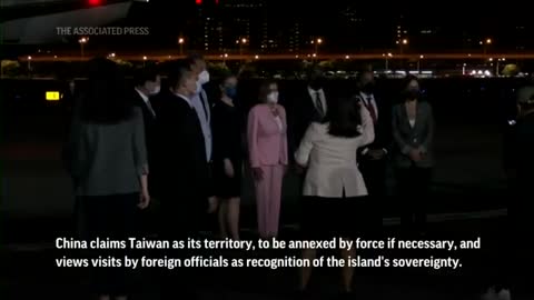 US House Speaker Nancy Pelosi arrives in Taiwan