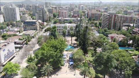 Aerial view at Ñuñoa province in Santiago, Chile