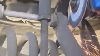 Cutting pesky bolt before it's too late.