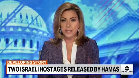 Two Israeli hostages released by Hamas | ABC News #israelnews #israelwar #flastheennews