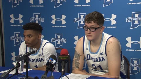 Indiana State vs. Valparaiso Post-game Press Conference with #1 Julian Larry & #21 Robbie Avila