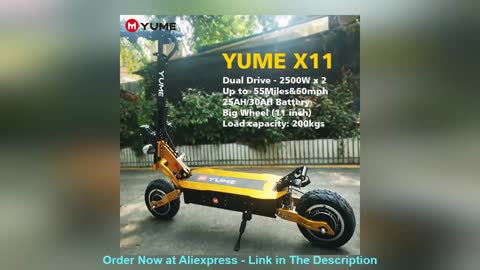 ☀️ US RU STOCK YUME Powerful 60v 5000w Dual Motor 11inch Fat Tire Electric Scooters Foldable 2 Wheel