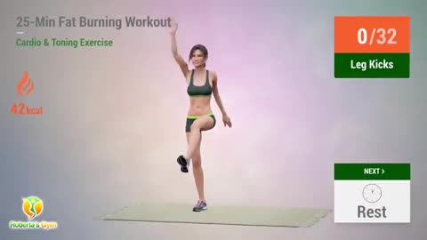 25-MIN FAT BURNING WORKOUT - FULL BODY CARDIO & TONING EXERCISE