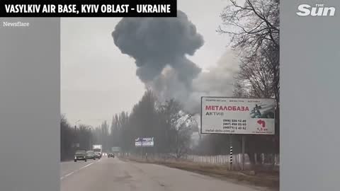 Huge fireball explosion at Ukraine airbase as Russia hits key militaries sites