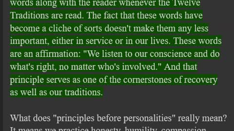 Just for Today - Principles Before Personalities - 10-25-21