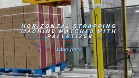 Horizontal strapping machine matched with palletizer #strappingmachine#palletizer#industrial#foryou