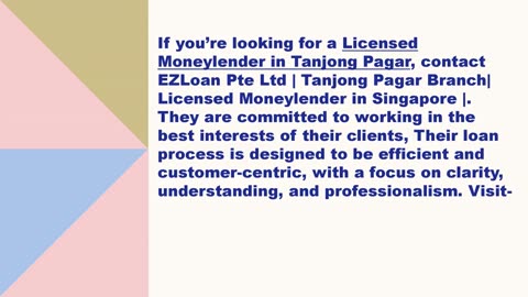 Best Licensed Moneylender in Tanjong Pagar