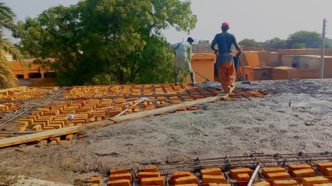 Roof work to pakistan R B concrete roof [step by step roof work]