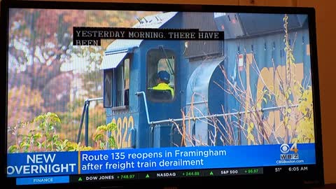 Route 135 reopens in Framingham after freight train derailment [Massachusetts]