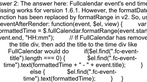 Add End Time for FullCalendar39s Week and Daily View