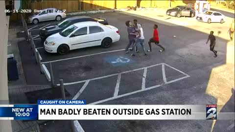 Man Badly Beaten Outside Gas Station
