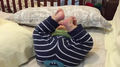 Funny baby laughing with farts