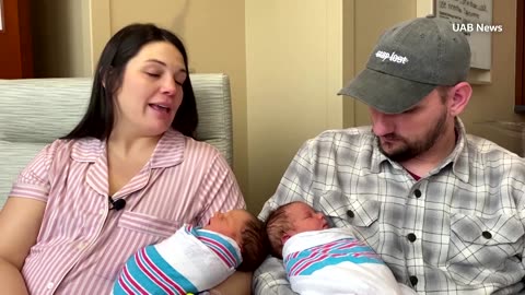 Woman with double womb gives birth to rare twin girls