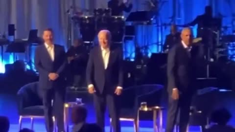 Biden got hung up on stage and Obama had to engage the manual controls.