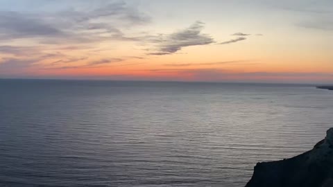 Amazing sunset on the sea coast