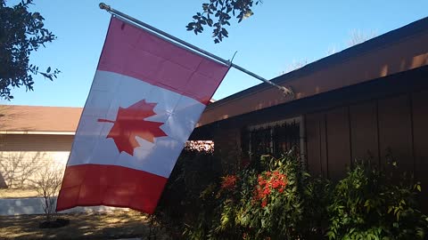 Candian Flag Flying in west Texas.