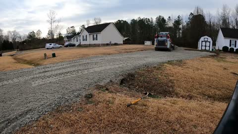 Grading 3 Driveways And Around A Barn