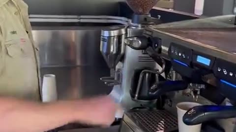 Robert Irwin making coffee