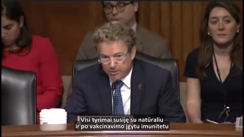 Rand Paul Amerikos senate apie vakcinavimo tvarką.