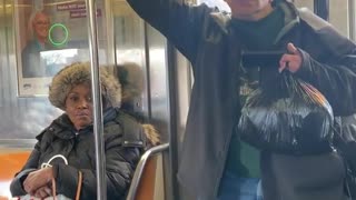 Man dances to "what do you mean" justin bieber on subway train