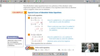 Algebra 1 - Chapter 2, Lesson 6 - Solving Absolute-Value Equations