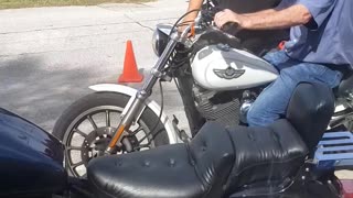 Old Man Takes Off On His First Harley!! MERICA