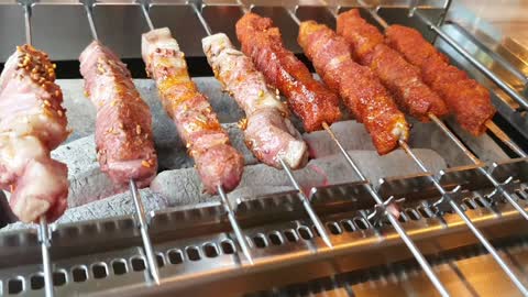 Korean style lamb skewers