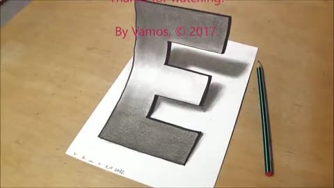 How To Draw 3d Letter E - Easy Trick Art Drawing
