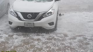 Hail Storm Beats and Batters a Car