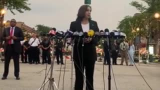 Kamala Makes A Fool Of Herself During HORRID Speech At Highland Park Shooting Scene