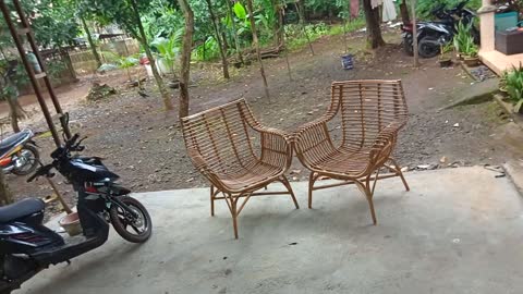 Armchair rattan antique