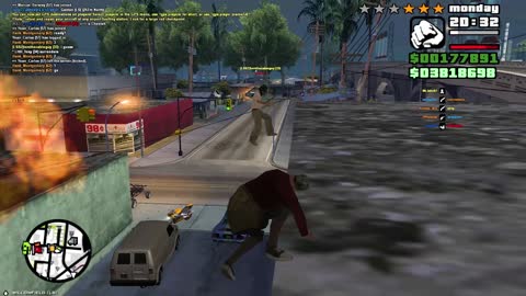 Grenade Stunting In GTA San Andreas Multiplayer (Part 3) - Granny rocks in Downtown LS