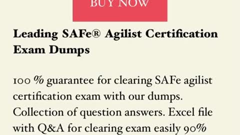 SAFe agilist certification exam dumps 2021