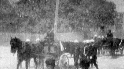 Burial Of The "Maine" Battleship Victims (1898 Original Black & White Film)