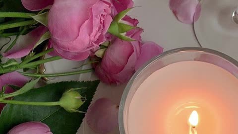 Relax with Music Candles and Roses l 5min. short l MEDITATION, YOGA, ZEN, MINDFULNESS