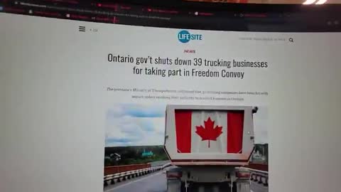 CDN government shuts down trucking business for freedom convoy =Federalization of shipping