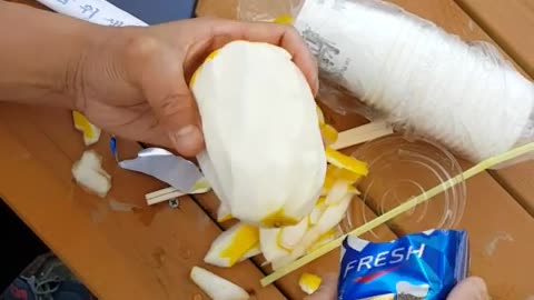Life Hack- How To Peel A Melon Without A Knife