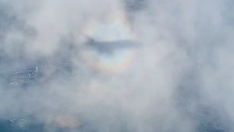 Airplane Shadow has Rainbow Halo